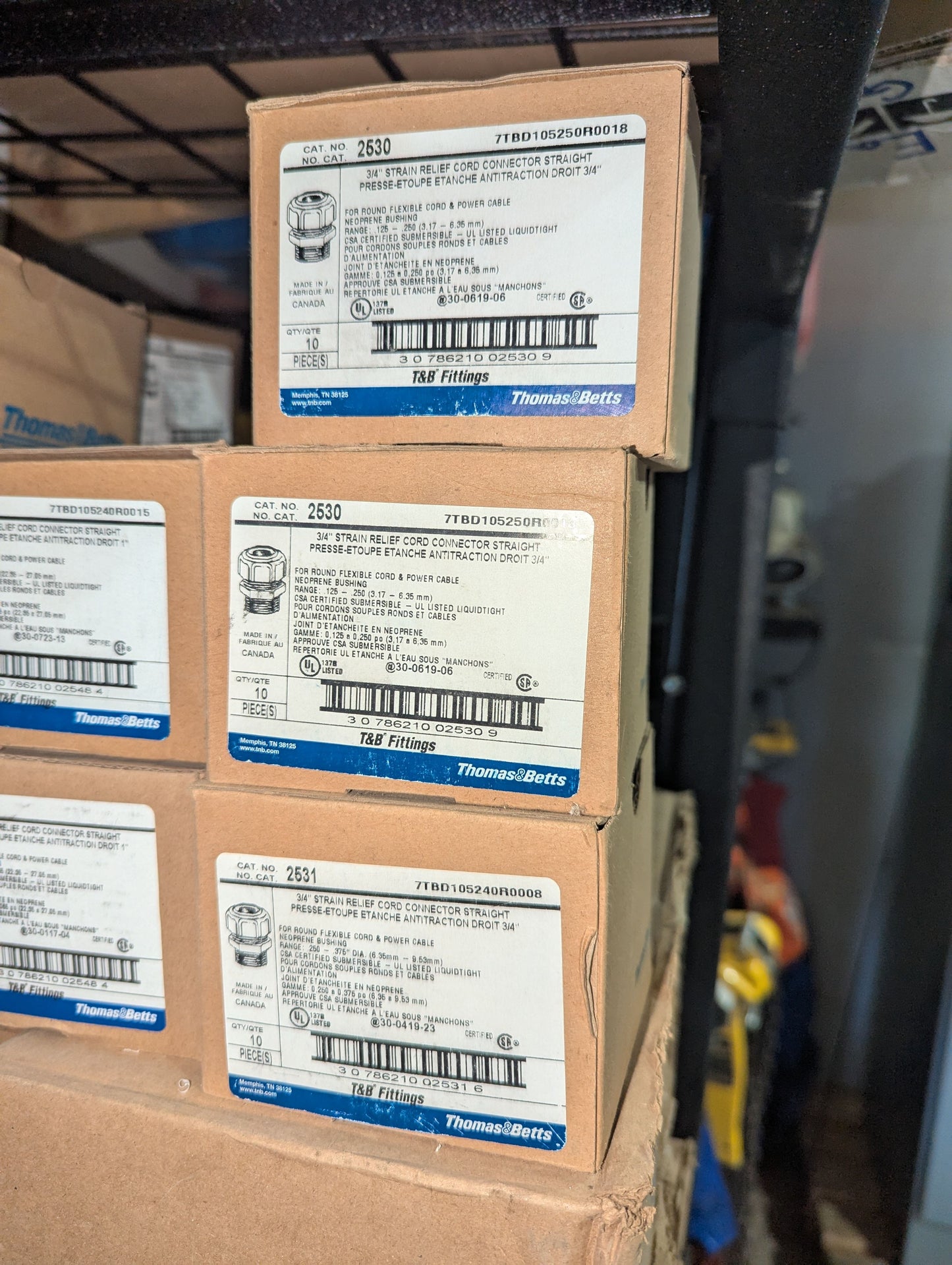 2021 Thomas and Betts 2530 Lot of 20 β Liquidtight Strain Relief Cord Connector