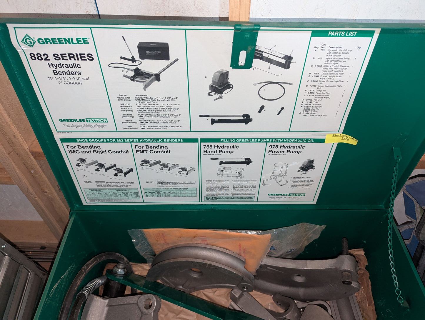 2016 Greenlee 882 Hydraulic Bender