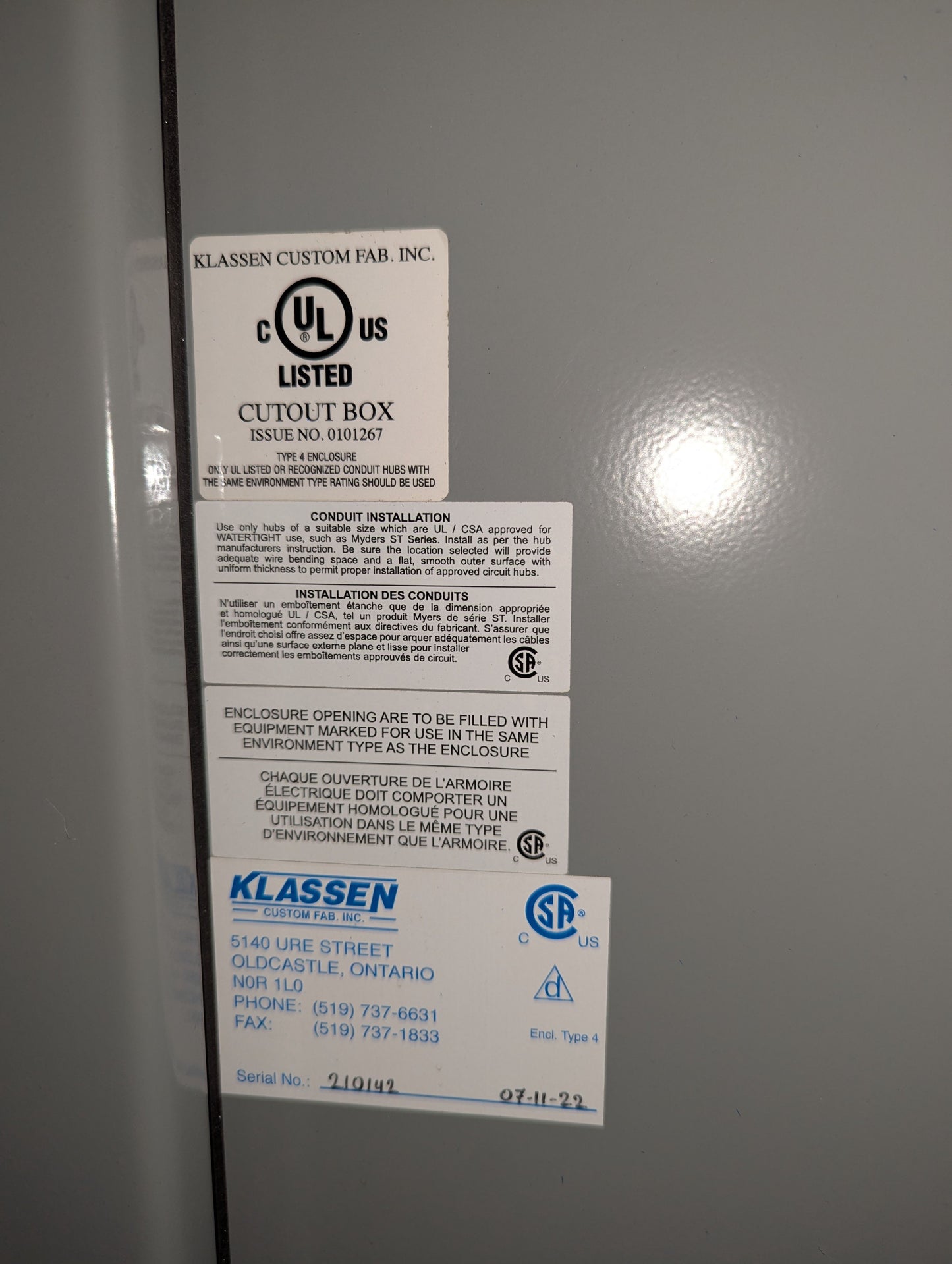 2022 Klassen Metal Fab VFD (Outdoor) - Electrical Enclosure