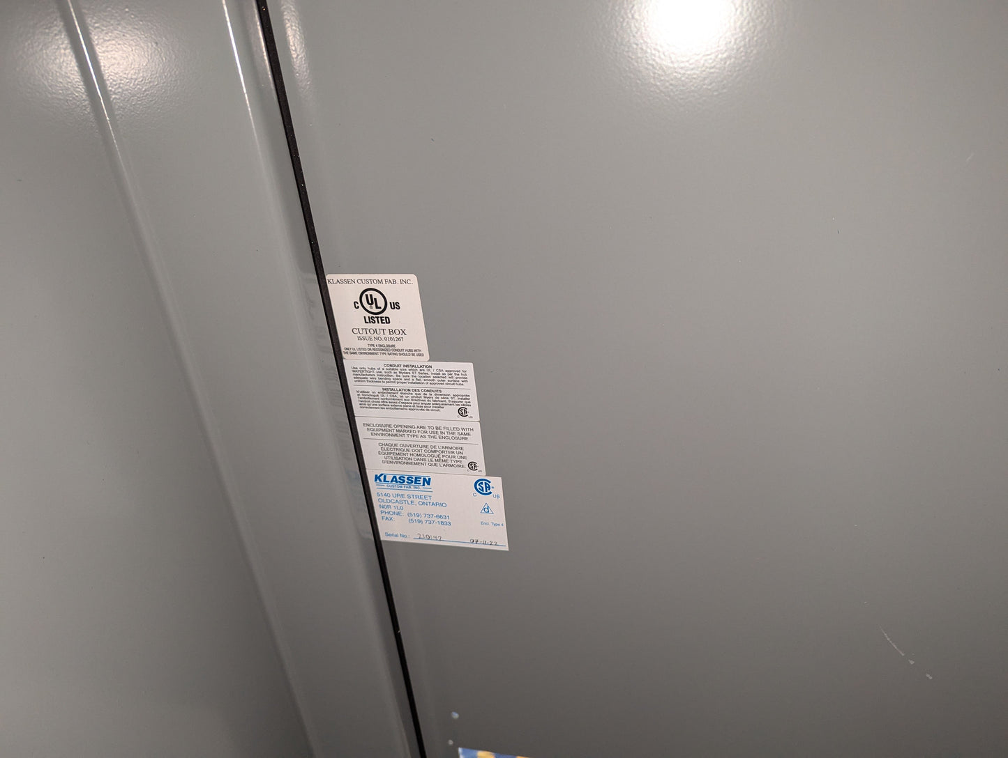 2022 Klassen Metal Fab VFD (Outdoor) — Electrical Enclosure